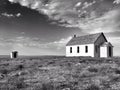 Old abandoned school house on the prairie. Royalty Free Stock Photo