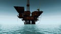 Old abandoned sea rusty drilling platform Royalty Free Stock Photo