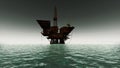Old abandoned sea rusty drilling platform Royalty Free Stock Photo