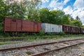 Old abandoned train set standing on some old tracks Royalty Free Stock Photo