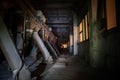 Old abandoned silo elevator with rusty equipment left Royalty Free Stock Photo