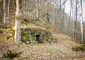 An old abandoned stone cellar in Flaten at Nes Verk in Tvedestrand, Norway