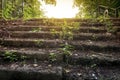 Old abandoned stone staircase in park Royalty Free Stock Photo