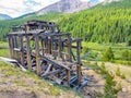 Old abandoned structure on a mountain side in Colorado