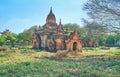 The abandoned medieval temple in Bagan Royalty Free Stock Photo