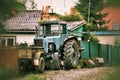 Old abandoned tractor in russia Royalty Free Stock Photo