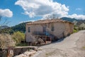 Old abandoned traditional stone house on mountain village named