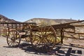 Old abandoned traditional wooden carriage in Calico - ghost town and former mining town in San Bernardino County - California