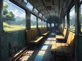 old abandoned train in the forest