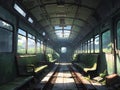 old abandoned train in the forest