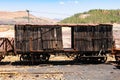 Old abandoned train in the mines of Rio Tinto in Huelva. Andalusia, Spain