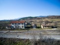 Old abandoned Train Racks, Railways. Aerial view. Royalty Free Stock Photo