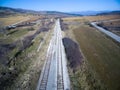 Old abandoned Train Racks, Railways. Aerial view. Royalty Free Stock Photo