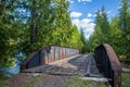 Old abandoned train trestle bridge in British Columbia Royalty Free Stock Photo