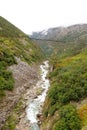 Abandoned train trestle on the White Pass and Yukon route in Skagway, Alaska Royalty Free Stock Photo