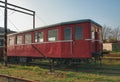 Old abandoned trains at depot in sunny day Royalty Free Stock Photo