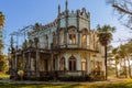 Old abandoned villa in gothic style. Former general Zelensky manor, Tsikhisdziri, Adjara, Georgia Royalty Free Stock Photo