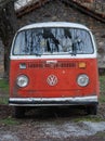 Old abandoned Volkswagen camper van Royalty Free Stock Photo