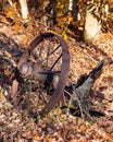 An old abandoned wagon wheel Royalty Free Stock Photo