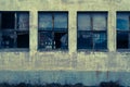 Old abandoned warehouse windows Royalty Free Stock Photo