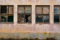 Old abandoned warehouse windows Royalty Free Stock Photo