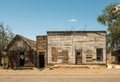 Old, abandoned weathered building on a bright sunny day