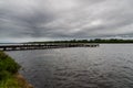 Old and abandoned wharf pier on the Rio das Almas in the city of Taperoa, Bahia Royalty Free Stock Photo