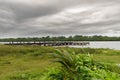 Old and abandoned wharf pier on the Rio das Almas in the city of Taperoa, Bahia Royalty Free Stock Photo