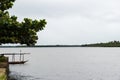 Old and abandoned wharf pier on the Rio das Almas in the city of Taperoa, Bahia Royalty Free Stock Photo