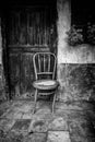 Old abandoned wooden chair Royalty Free Stock Photo