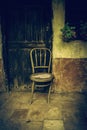 Old abandoned wooden chair Royalty Free Stock Photo