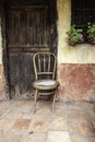 Old abandoned wooden chair Royalty Free Stock Photo