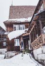 Ruined and abandoned old wooden cottage Royalty Free Stock Photo