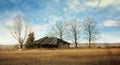 Old abandoned wooden house in the village