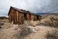 Old Abandoned Wooden Shack in Desert with Stormy Sky Royalty Free Stock Photo