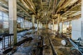 Old abandoned workshop of abandoned submarine torpedo factory Royalty Free Stock Photo