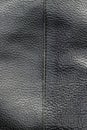 Old Abstract genuine black leather texture background with stitch. Close up view with copy space