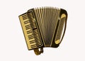 Piano Accordion Musical Instrument Isolated Royalty Free Stock Photo