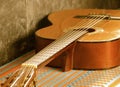 Old acoustic guitar Royalty Free Stock Photo