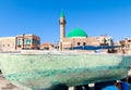 Old Acre and the Sea Mosque - Mediterranean Coast Royalty Free Stock Photo