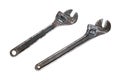 Old adjustable rusty metal wrench isolated Royalty Free Stock Photo