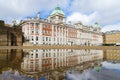 Old Admiralty Building reflects in Horse Guards Parade in London