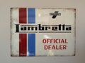 Old advertising plate of the Lambretta brand