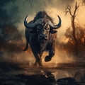 Old african buffalo Selous Royalty Free Stock Photo