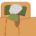 Old afroamerican women sleeping, vector illustration