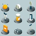 Old age color isometric icons Royalty Free Stock Photo