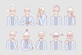 Old age mans emotions and facial expressions