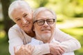 Portrait of happy senior couple at park Royalty Free Stock Photo