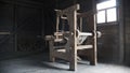 Old age wooden loom machine - manually operated mill machinery