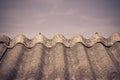 Old aged dangerous asbestos roof made of concrete panels - one o Royalty Free Stock Photo